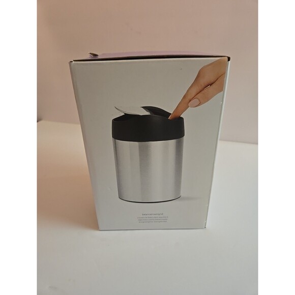 Simplehuman 1.5 Liter / 0.4 Gallon Mini Countertop Trash Can, Brushed Stainless - Picture 6 of 11